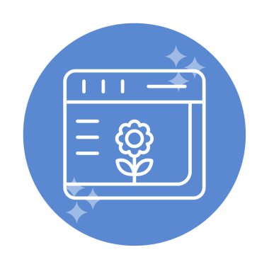 Basit Web Tarayıcı simgesi, vektör illüstrasyonu