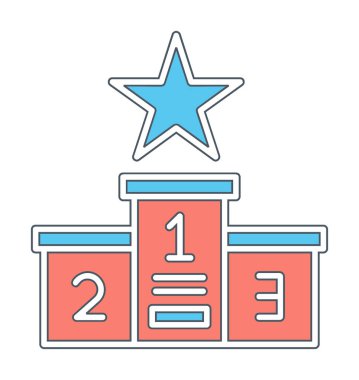 Podyum Şampiyonası ikon vektör illüstrasyonu