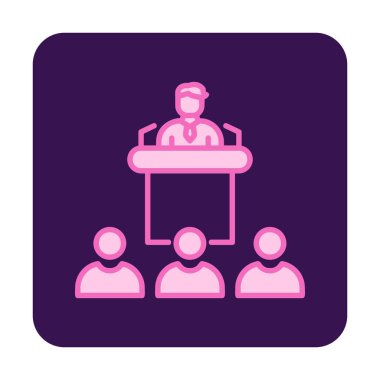 Basit Konferans simgesi, vektör illüstrasyonu