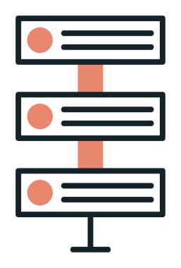 Ağ sunucu simgesinin vektör illüstrasyonu. Veritabanı basit simgesi 