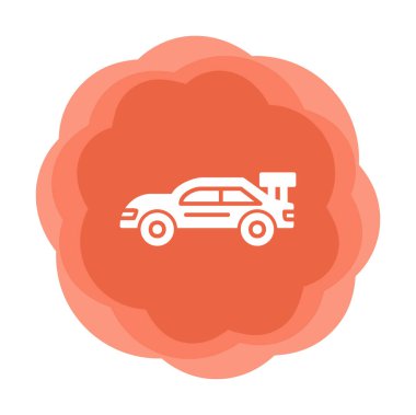 Yarış arabası simgesi, vektör çizimi