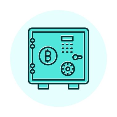 Bitcoin dolap simgesi, vektör illüstrasyonu 