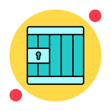 Askeri Hapishane vektör illüstrasyon simgesi  