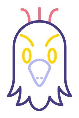 şık papağan kafası logosu düz konsept