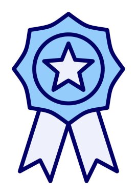  Basit ödül rozet vektörü düz çizgi simgesi