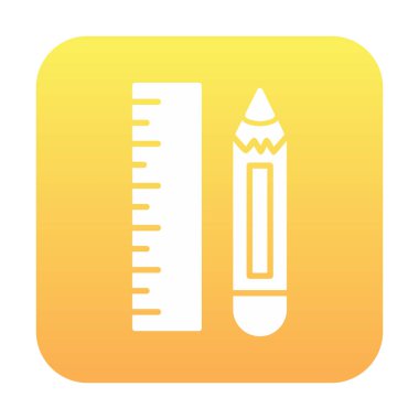 Kalem ve cetveli satırı simgesi, vektör çizim