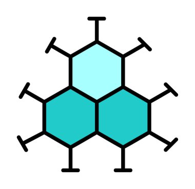 Basit molekül simgesi, vektör illüstrasyonu