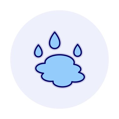 Su damlaları ve su birikintisi ikonu, veteriner illüstrasyonu 