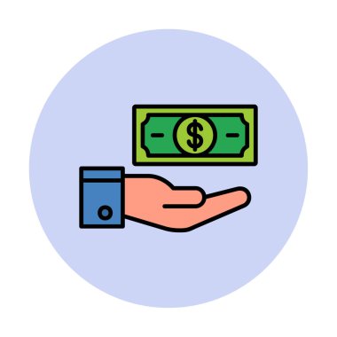 Dolar el simgesi vektör illüstrasyonunda