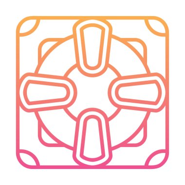 Lifesaver yassı simgesinin vektör çizimi, cankurtaran sembolü  