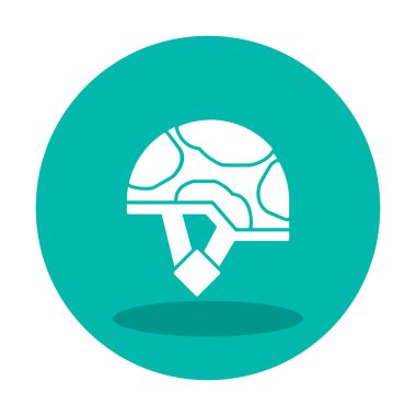 Askeri miğfer vektör renk çizgisi simgesi