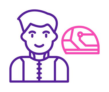 Araba Yarışçısı simgesi, vektör illüstrasyonu 