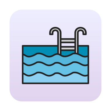  yüzme havuzu ikonu vektör illüstrasyonu