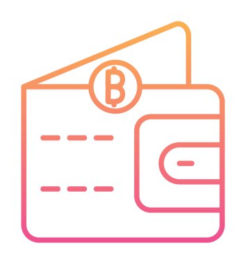 Basit Dijital Cüzdan simgesi, vektör illüstrasyonu