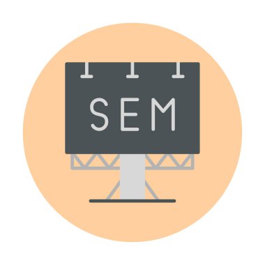 SEM ile Billboard simgesinin vektör illüstrasyonu  