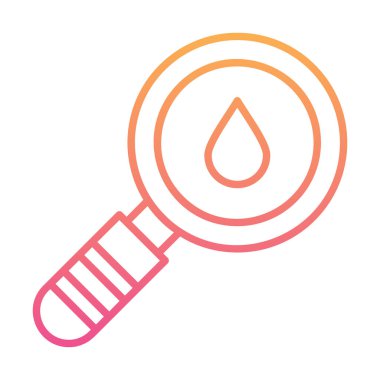 Loupe ikonu. Büyüteçteki su damlasının vektör çizimi