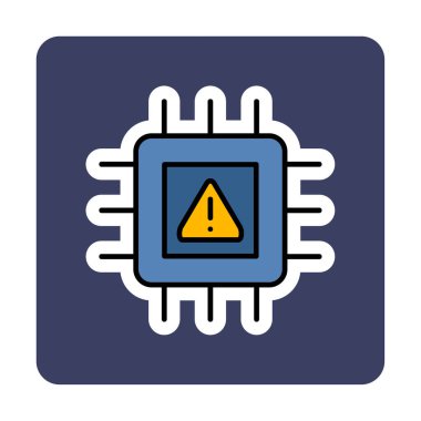 Cpu vektör düz simgesi 