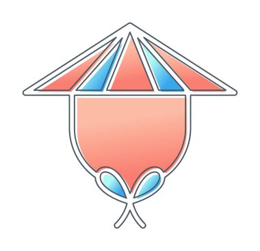 Çin Şapkası web simgesi, vektör illüstrasyonu 