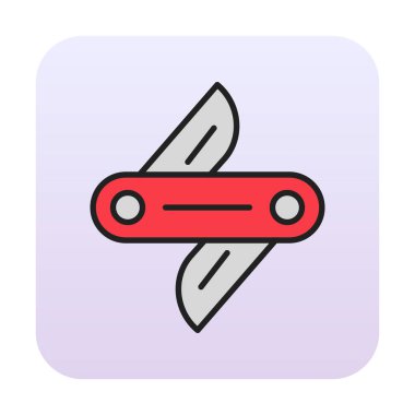 İsviçre bıçak ikonu vektörü beyaz arkaplanda izole edildi 