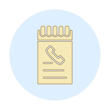 Beyaz arkaplanda telefon rehberi ikonu vektör çizimi