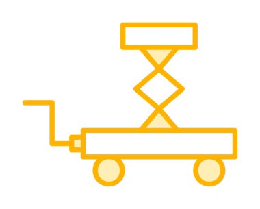 Makas kaldırma simgesi tasarımı, vektör illüstrasyonu