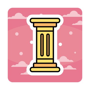 Sütun düz simgesinin vektör illüstrasyonu