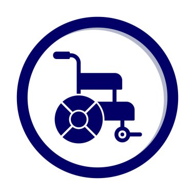 Tekerlekli sandalye simgesi, vektör illüstrasyonu