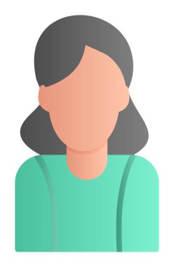 Kadın avatar simgesi, vektör illüstrasyonu 