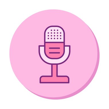 mikrofon yassı ikon. mikrofon logosu, vektör illüstrasyonu.