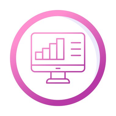 Basit Bilgisayar İzleme Veri Analizi simgesi, vektör illüstrasyonu