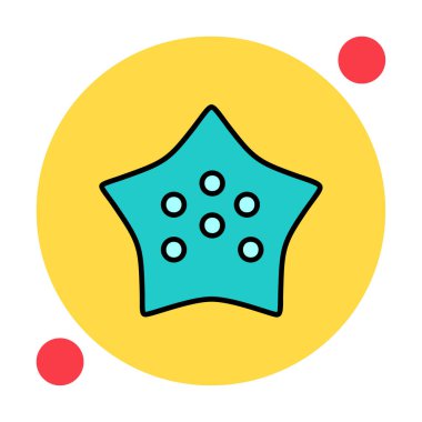 denizyıldızı düz ikon vektör çizimi 