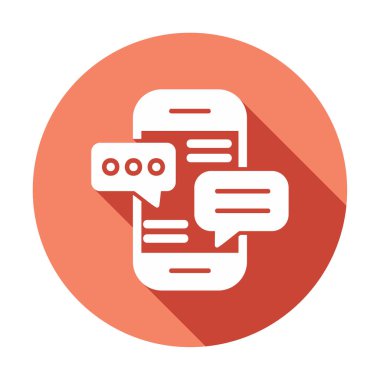 Basit akıllı telefon sohbet simgesi, vektör illüstrasyonu