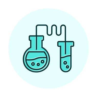 Test tüplü kimya laboratuvarı. Kimya konsepti                                             