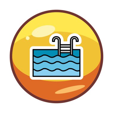  yüzme havuzu ikonu vektör illüstrasyonu