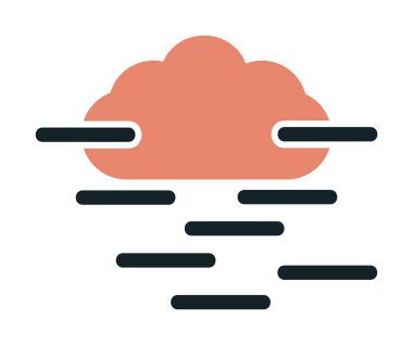 Sis ve bulut simgesi, hava sembolü, vektör illüstrasyonu   