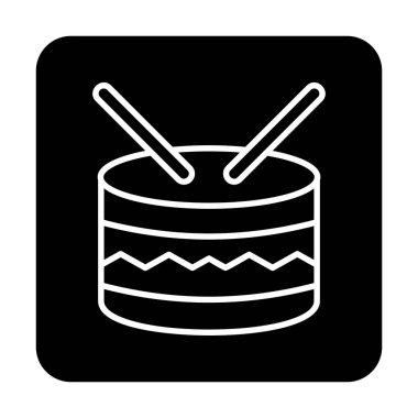 davul ikonu vektörü. Doğrusal biçim işareti 