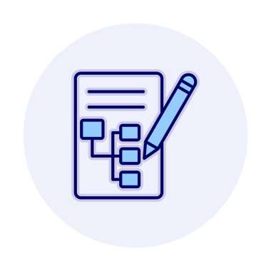 Kalem simgesi ile yazma Planı, vektör illüstrasyonu basit  