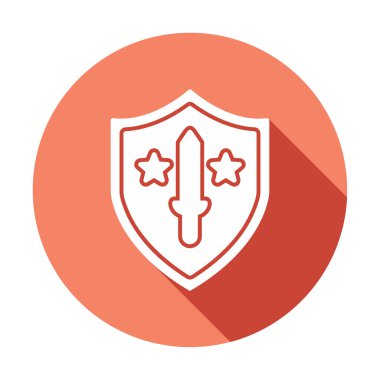 Kılıç vektör ağ simgesine sahip Askeri Kalkan, vektör illüstrasyonu 