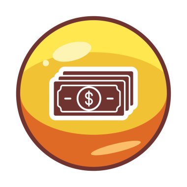 Dolar para çizgisi simgesi, vektör illüstrasyonu