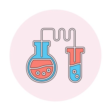 Test tüplü kimya laboratuvarı. Kimya konsepti                                             