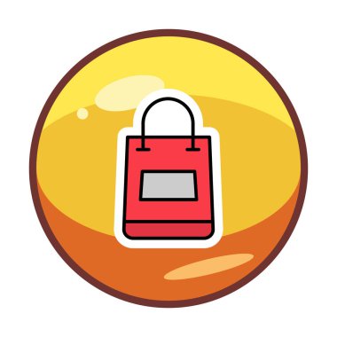 Alışveriş poşeti simgesi, vektör illüstrasyonu basit tasarım