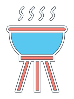 Barbekü. Web simgesi basit illüstrasyon                  