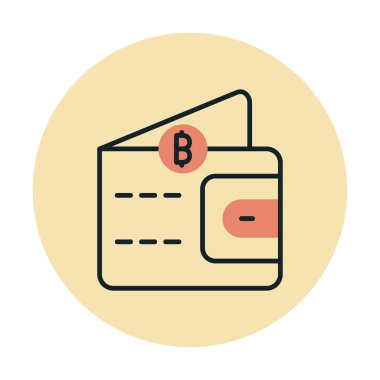 Basit Dijital Cüzdan simgesi, vektör illüstrasyonu