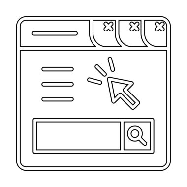 Basit web sayfası simgesi, vektör illüstrasyonu