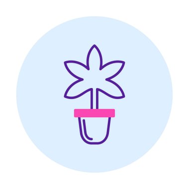 Basit Marihuana simgesi, vektör illüstrasyonu