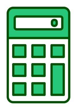 Beyaz arkaplanda hesap makinesi simgesi vektör çizimi 