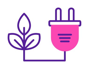 Basit Biyokütle eko enerji simgesi, vektör illüstrasyonu