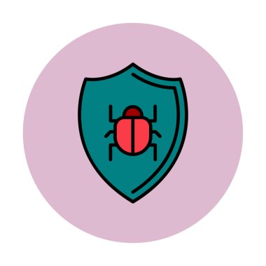 Antivirüs kalkan koruma vektör çizimi tasarımı