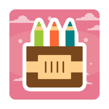 Renkli Kalem simgesi vektör illüstrasyonu