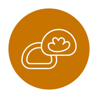 Japon tatlısı Mochi ikonunun vektör çizimi 